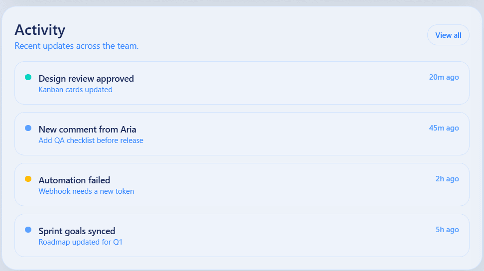 Preview POSIA Project Tracker